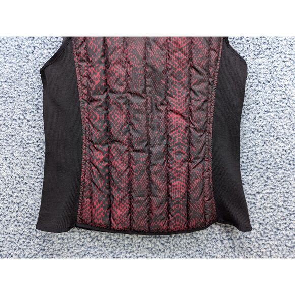 Harley Davidson Down Feather Puffer Vest Size LG Asymmetrical Full Zip Moto Red - Picture 8 of 13